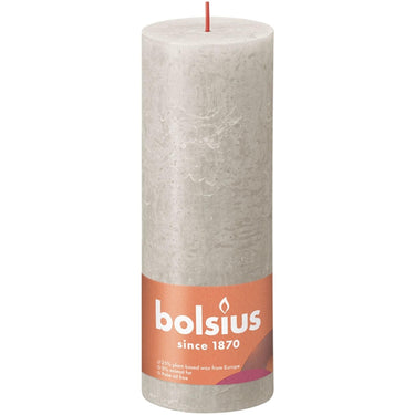Bolsius shine collection rustiek stompkaars 190 68 sandy grey - zandgrijs