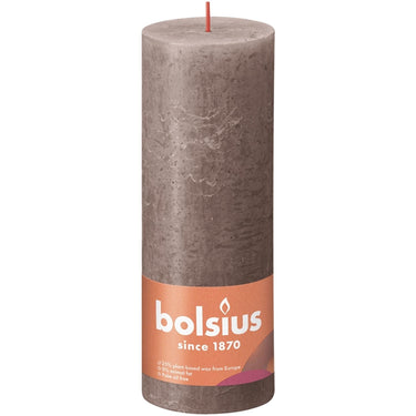 Bolsius shine collection rustiek stompkaars 190 68 rustic taupe