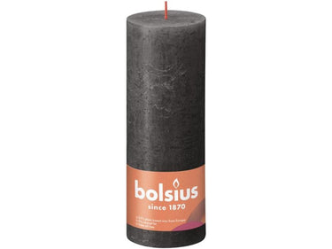 Bolsius rustiek stompkaars 190 68 stormy grey - stormgrijs