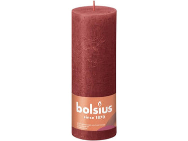 Bolsius stompkaars rustiek delicate red - 19 cm ø 7 cm