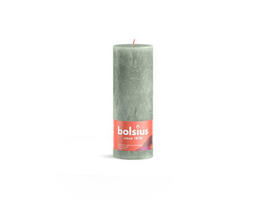 Bolsius shine collection rustiek stompkaars 190 68 jade green-jadegroen