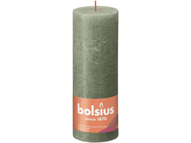 Bolsius rustiek stompkaars 190 68 fresh olive- fris olijf