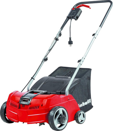 Einhell elektrische verticuteerder beluchter gc-sa 1231 1 - 1200 w - voor gazons tot 300 m² - tot 9 mm werkdiepte - 16 messen - 45 beluchtingsklauwen - 28 l opvangbak