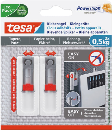 Tesa verstelbare nagel behang pleister in hoogte en breedte verstelbaar – 0,5 kg spijker