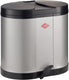 Wesco eco-verzamelaar prullenbak | 30 liter | duo pedaalemmer (2x15 liter) | metaal - zilver | afvalscheiding - made in germany