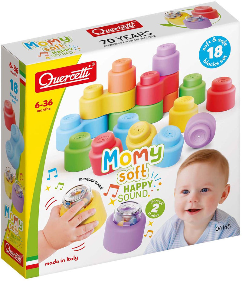 Load image into Gallery viewer, Quercetti bouwblokken baby speelgoed met geluid - 18 stuks.
