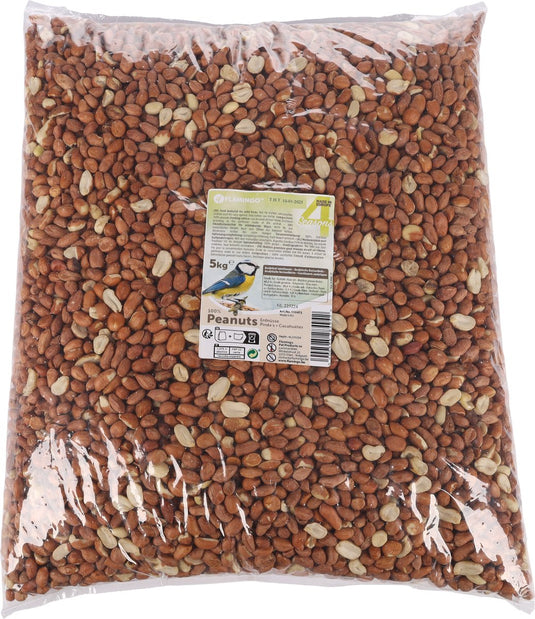 Flamingo vogelvoer – four seasons gepelde pinda’s – 5 kg – energierijk voedzaam – voor buitenvogels