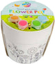 Creative craft group verf-je-eigen bloempot - incl. 4 verfkleuren 1 kwast