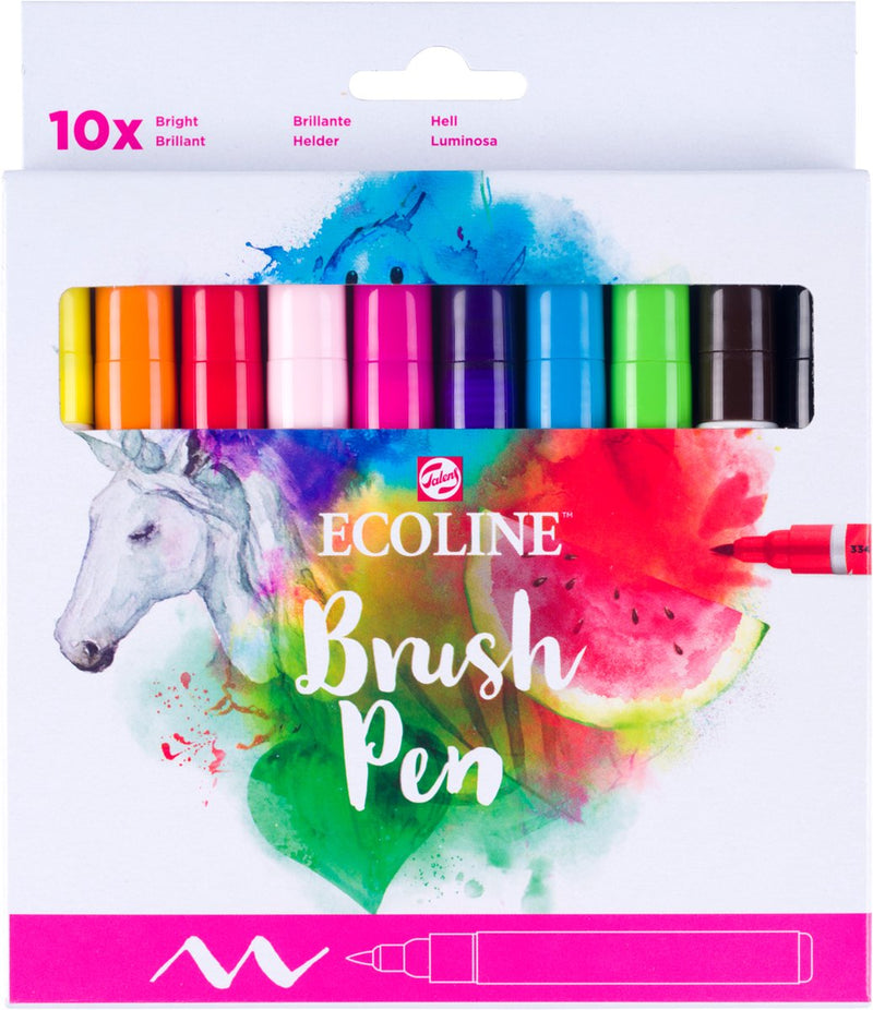 Load image into Gallery viewer, Ecoline brush pen set helder | 10 colours
