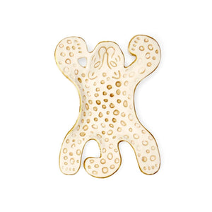 Kikkerland decoratie schaal luipaard wit 13cm