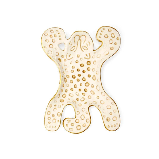 Kikkerland decoratie schaal luipaard wit 13cm