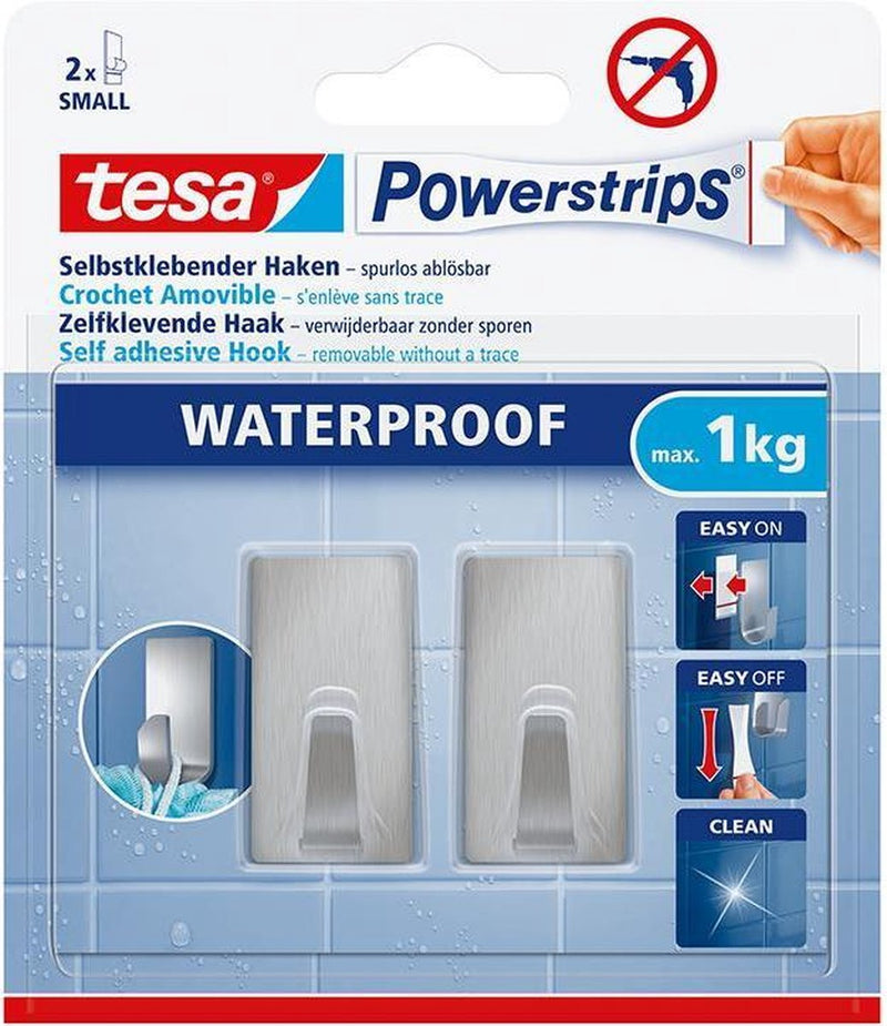 Load image into Gallery viewer, Tesa powerstrips waterproof haken s metaal rechthoekig 2stk
