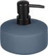 Wenko zeepdispenser avellino mat blauw keramiek 380ml - zeeppompje vrijstaand en navulbaar - badkamer toilet keuken