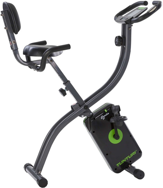 Tunturi cardio fit b25 x bike - hometrainer met rugleuning - fitnessfiets opvouwbaar - 8 weerstandsniveaus - tablethouder