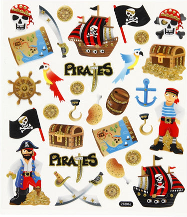 Creativ company piraten stickervel met gekleurde piraat stickers