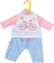 Dolly moda - outfit met fiets - poppenkleding - roze - blauw