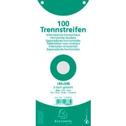 Geperforeerde karton tabbladen exacompta 1200 grijs 105 x 240 mm