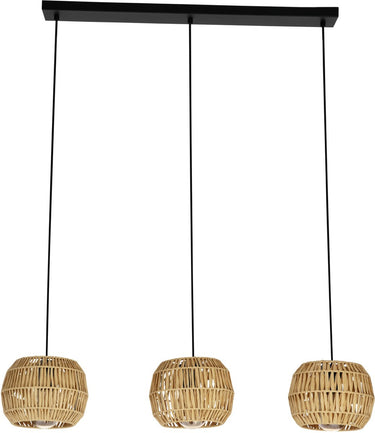 Eglo sheldon hanglamp - e27 - 91 cm - zwart natuurlijk bruin - papier