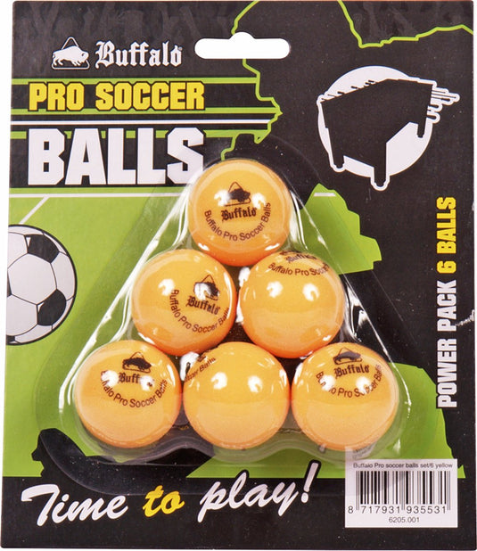 Buffalo pro tafelvoetbal balletjes set 6pcs yellow
