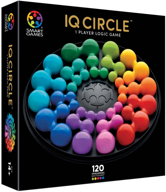 Smartgames iq circle deluxe - iq deluxe logisch denkspel premium breinbreker - geometrische puzzel met 120 opdrachten - luxe cirkel puzzel - solospel voor tieners en volwassenen - premium cadeau vanaf 14 jaar