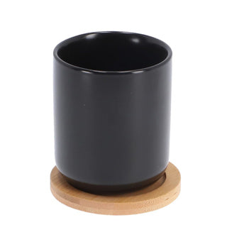Load image into Gallery viewer, Bredemeijer theemok umea 200ml zwart en onderzetter set 2
