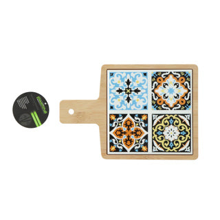 Load image into Gallery viewer, Serveerplank bamboo keramiek | 4 stuks
