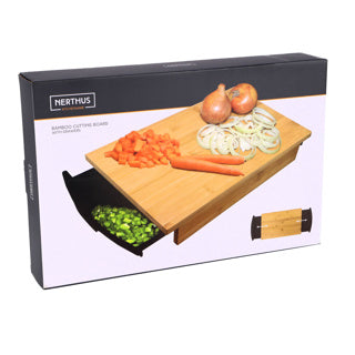 Nerthus bamboo snijplank met opvangbak