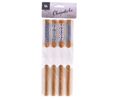 No brand eetstokjes bamboe set van 8 | 6 stuks
