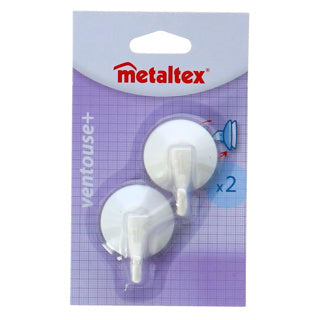Load image into Gallery viewer, Metaltex haken met zuignap 2 stuks wit
