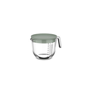 Mepal glas maatbeker met deksel chef it - 1 l - maataanduiding - vaatwasmachine-. magnetron- en ovenbestendig - bakspullen - nordic sage