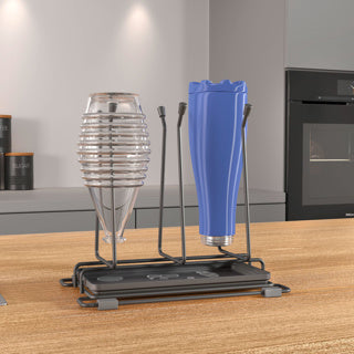 Metaltex - afdruiprek bottle up - voor flessen - babyflesjes - sodastream flessen - thermosflessen - sterke coating - met uitlekbak - afmetingen 25 x 14 x 22 cm