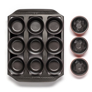 Load image into Gallery viewer, Ottosimon bakvorm set tefal creabake paars 12 stuks metaal.
