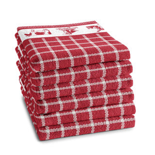 Load image into Gallery viewer, Ddddd keukendoek dutchie 50 x 55 red | 6 stuks
