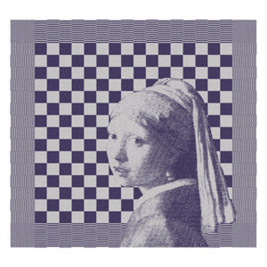 Ddddd theedoek girl with a pearl 60 x 65 blue | 6 stuks