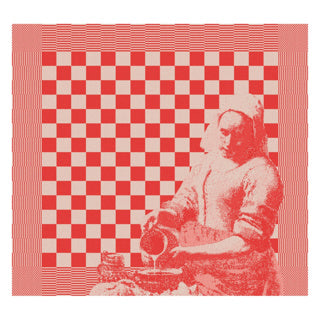 Load image into Gallery viewer, Ddddd theedoek milk maid 60 x 65 red | 6 stuks
