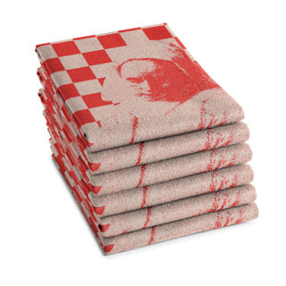 Load image into Gallery viewer, Ddddd theedoek milk maid 60 x 65 red | 6 stuks
