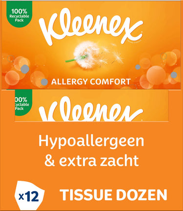 Kleenex tissues - allergy comfort - voordeelverpakking - 12 x 56 stuks (672 zakdoekjes)