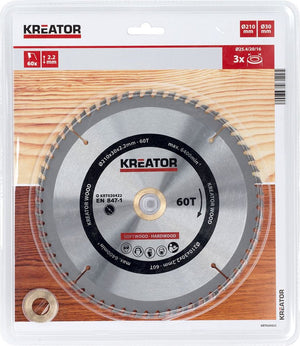 Kreator krt020422 zaagblad hout 210 mm - 60t