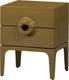 Woood nachtkastje 2 lades merge - hout - honing geel - 57x44x45 cm