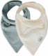 Jollein - slab bandana - katoen - slabbetjes baby - 2 stuks - velvet rib sea green ivory - 2 stuks