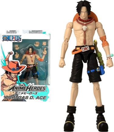 Bandai - anime heroes - one piece - portgas d. ace figuur 17 cm - officieel gelicenseerd one piece - ace action figure - 36934