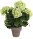 Mica decorations kunstplant hortensia - lichtgroen - 45 cm - in pot - kunstplanten nepplanten