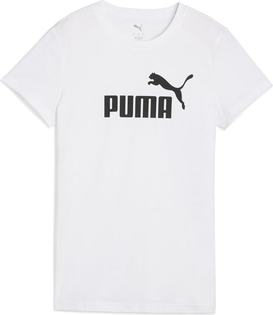 Puma ess no. 1 logo tee dames sportshirt - white