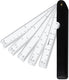 Aristo waaierliniaal - lengte 25cm - 1:10 :15 :20 :25 :30 :33 1 3 :40 :50 :75 :125 - wit kunststof - duurzaam leren omhulsel - ar-1323