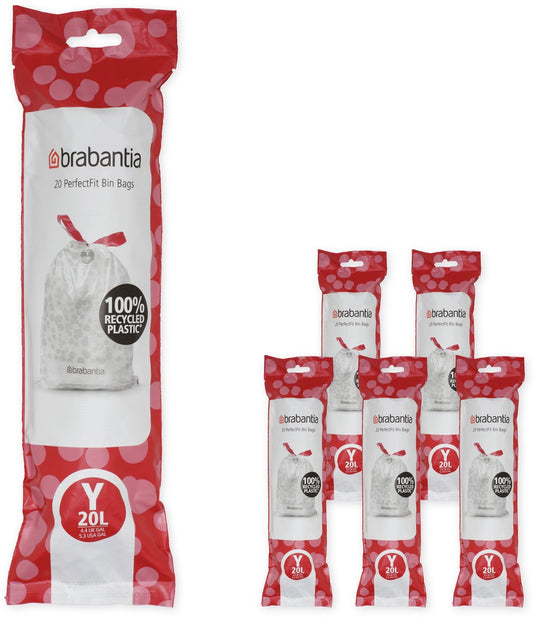 Brabantia perfectfit vuilniszakken - 20 l - code y - 6 rollen x 20 stuks