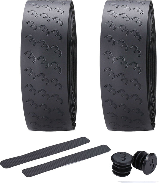 Bbb cycling stuurlint racefiets - beste grip en schokabsorptie - lengte: 200cm - dikte: 2.5mm - inclusief stuurdoppen - zwart - ultraribbon gel stuurtape bht-15g