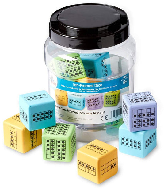 Learning resources xl foam dobbelstenen getallen - 10-structuur (12 st.) - 3+
