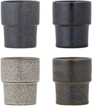 Bloomingville mok aardewerk bruin ewan - set van 4