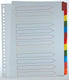 Pergamy tabbladen met indexblad | ft a4 | 11-gaatsperforatie | geassorteerde kleuren | 12 tabs