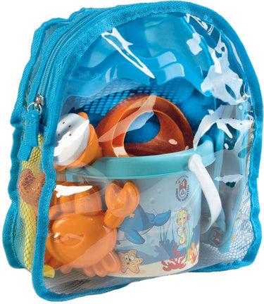 Androni rugzak met strandset zeedieren, 6dlg.